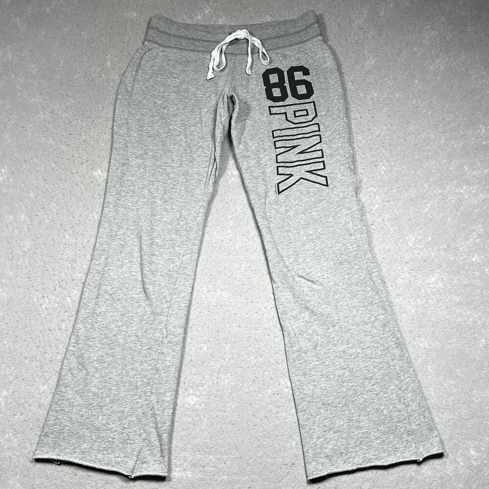 VTG Victoria Secret PINK Sweatpants Womens Small Gray Y2K Inseam 31”